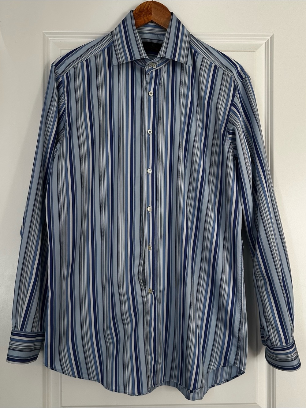 ETRO Milano Men’s Striped Shirt Size IT 42, Neck Size 16.5 Made in Italy